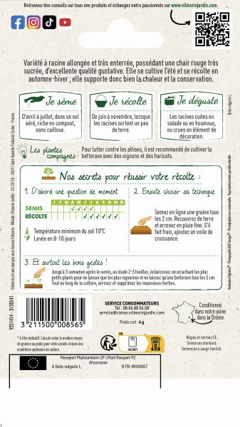 Potagères - Betterave Potagère Crapaudine - Légumes d'Autrefois - MEDIA_PACKAGING_VERSO